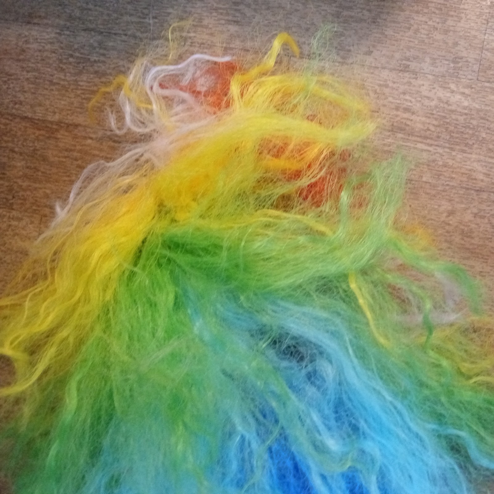 NOS VTG RARE WILD 80’s Japan DELUX, Rainbow LGBTQ Gay Pride MULLET WIG LG/XLG