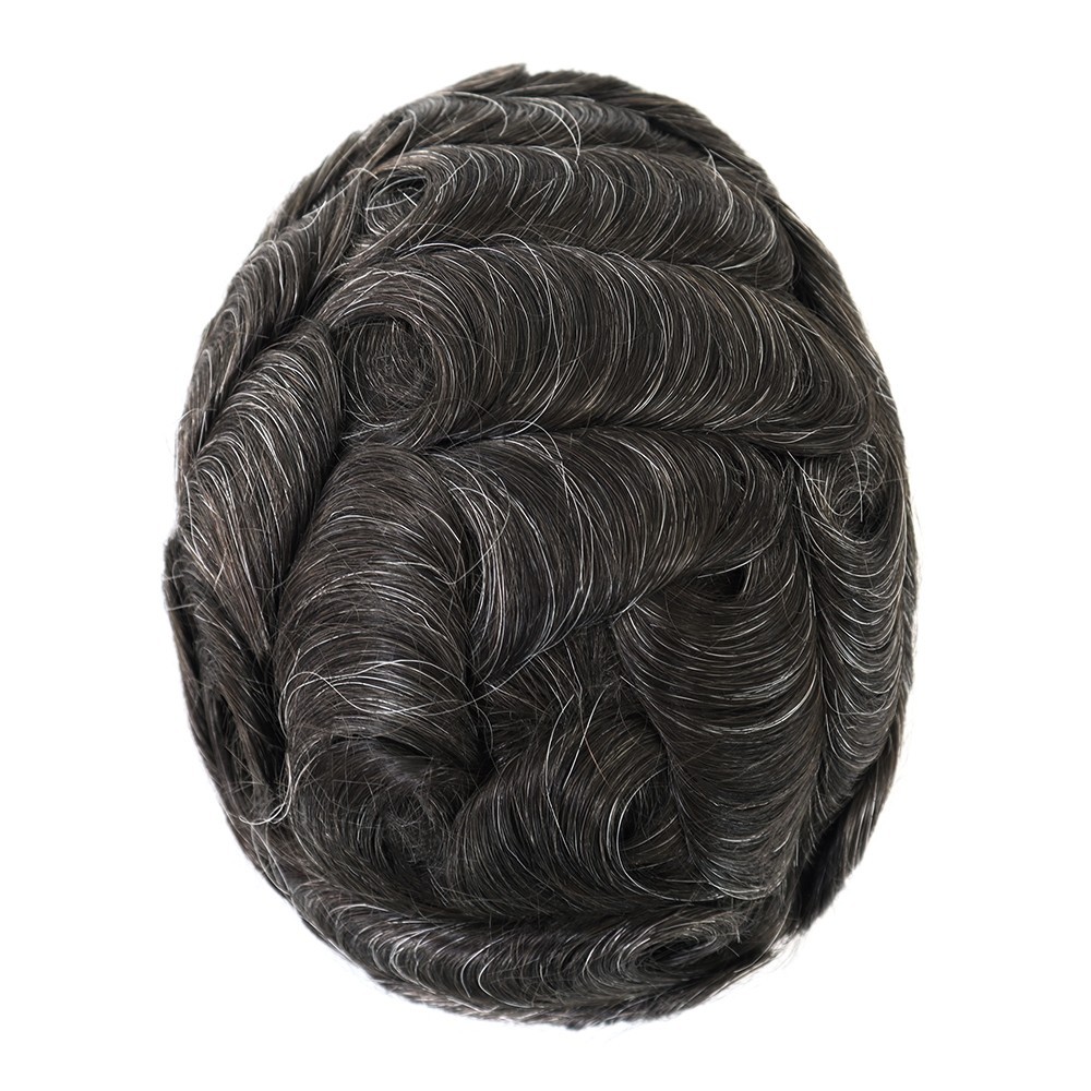 Toupee Human Hair for Men Replacement System Hairpiece 0.05mm Thin Skin BIO #320