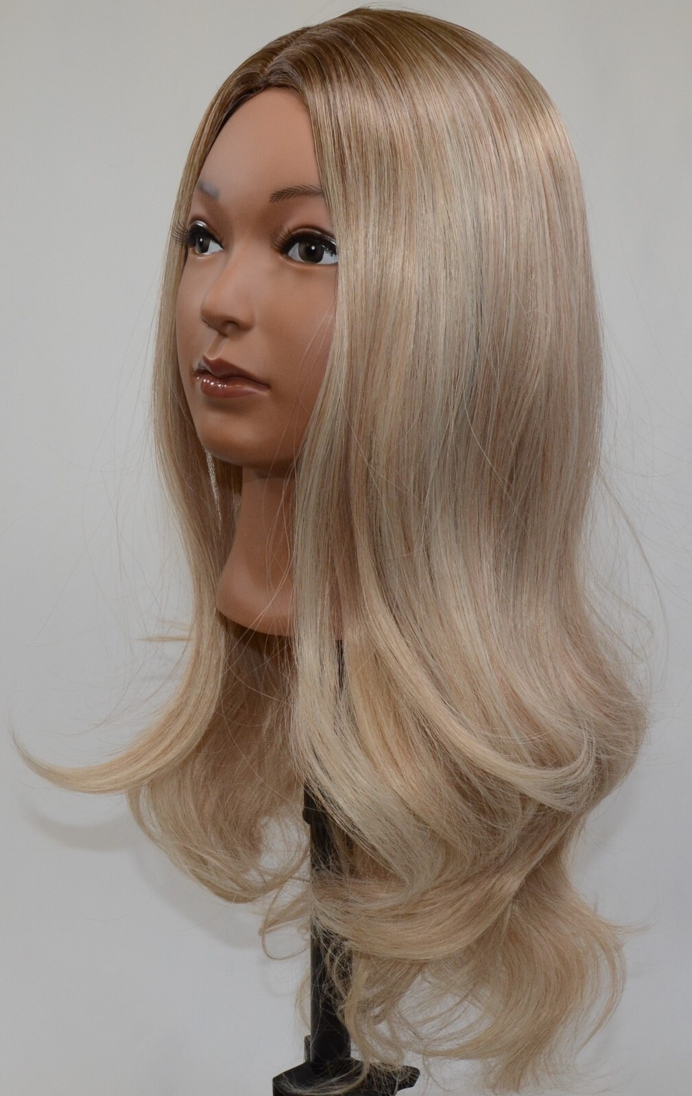 Lady Miranda Ombre Wig Brown to Ash Blonde High Density Heat Resistant Synthetic