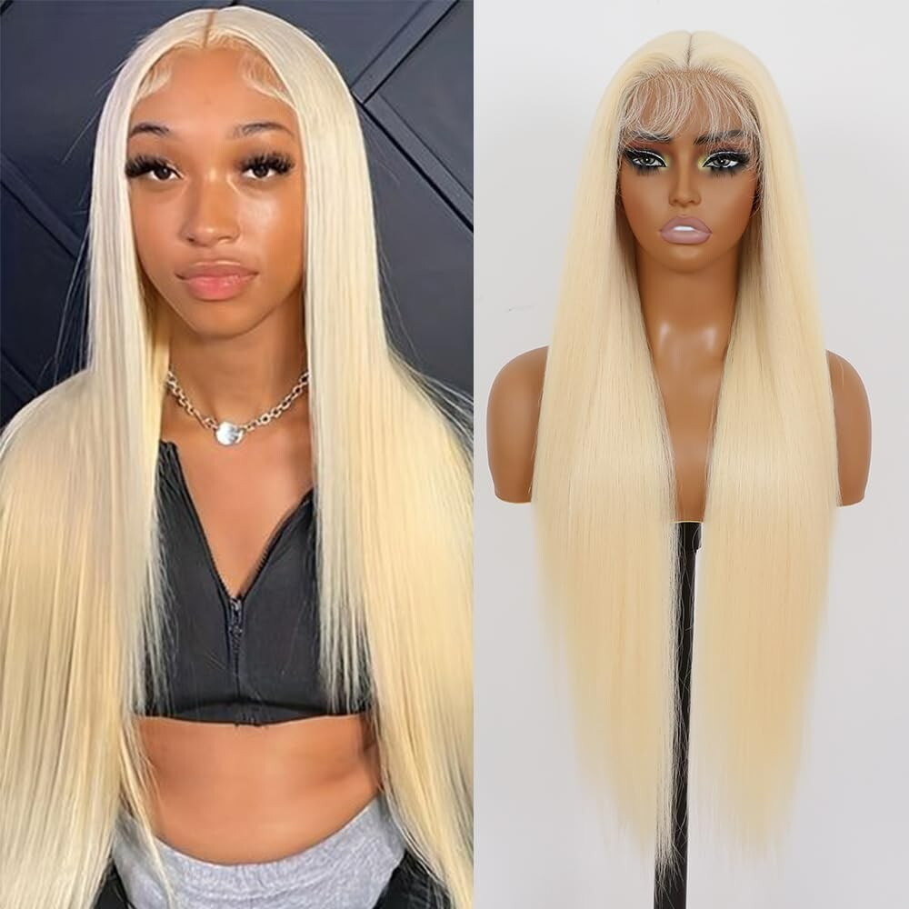 Women 613 Blonde Wig Lace Front Wigs Synthetic Heat Resistant Long Straight 30”