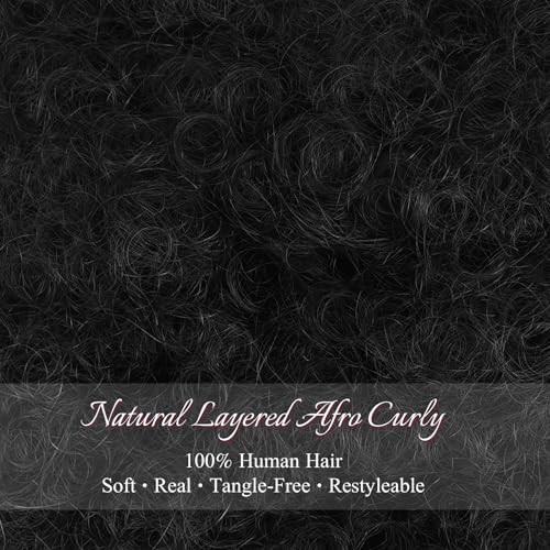 100% Human Hair Afro Puff Drawstring Ponytail for African S-1PCS Natural Black