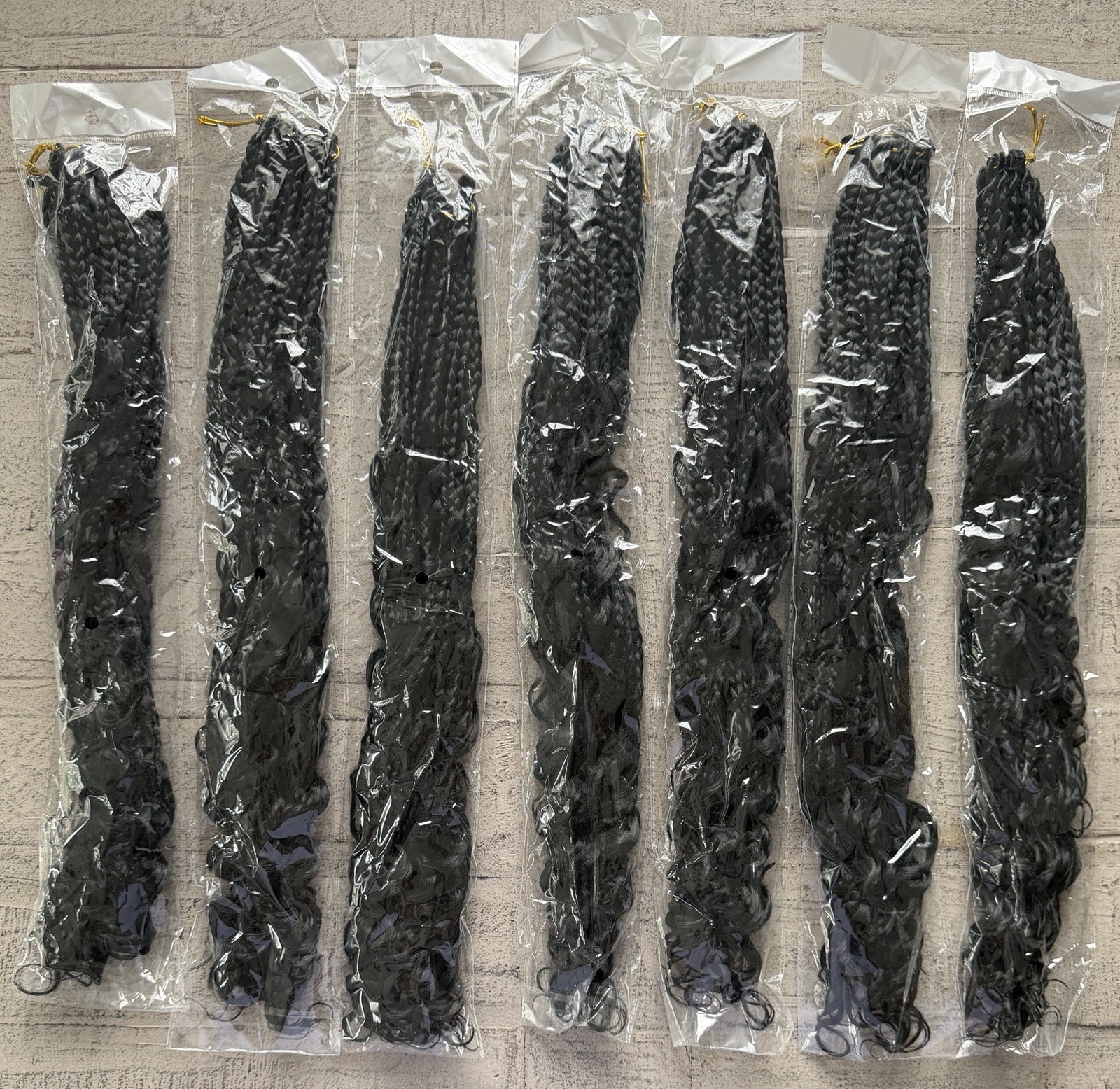 French Curly Crochet Braiding Hair Color Black 1B Goddess Box Braids Extensions