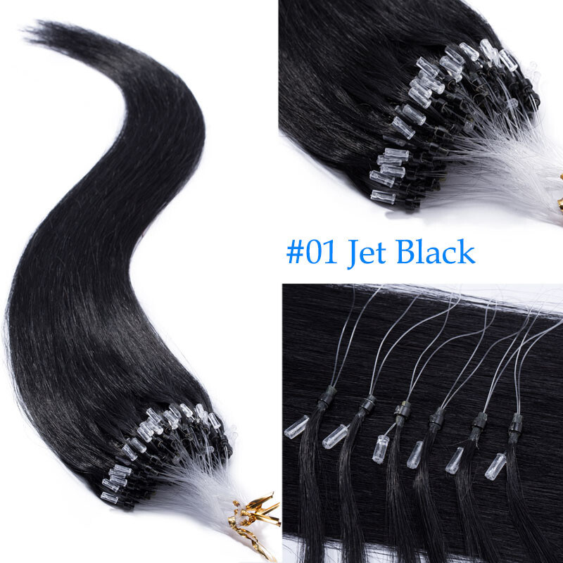 1G Micro Ring Loop Tip Beads Tip Hair Extensions 100% Real Remy Human Hair THICK