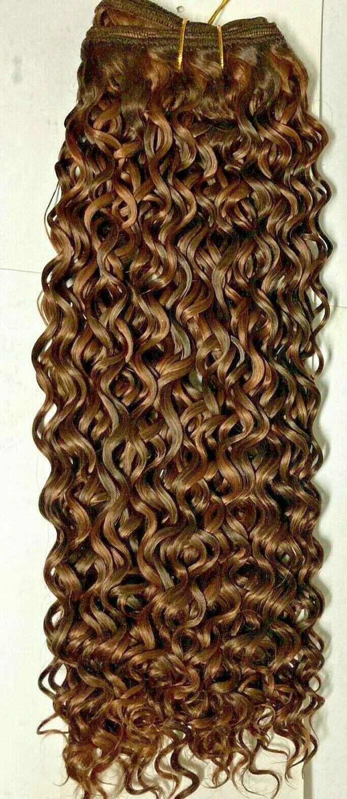 3 Pack Most Advanced Synthetic Curly Hair Extensions Tangle Free 16″ Color F4/30