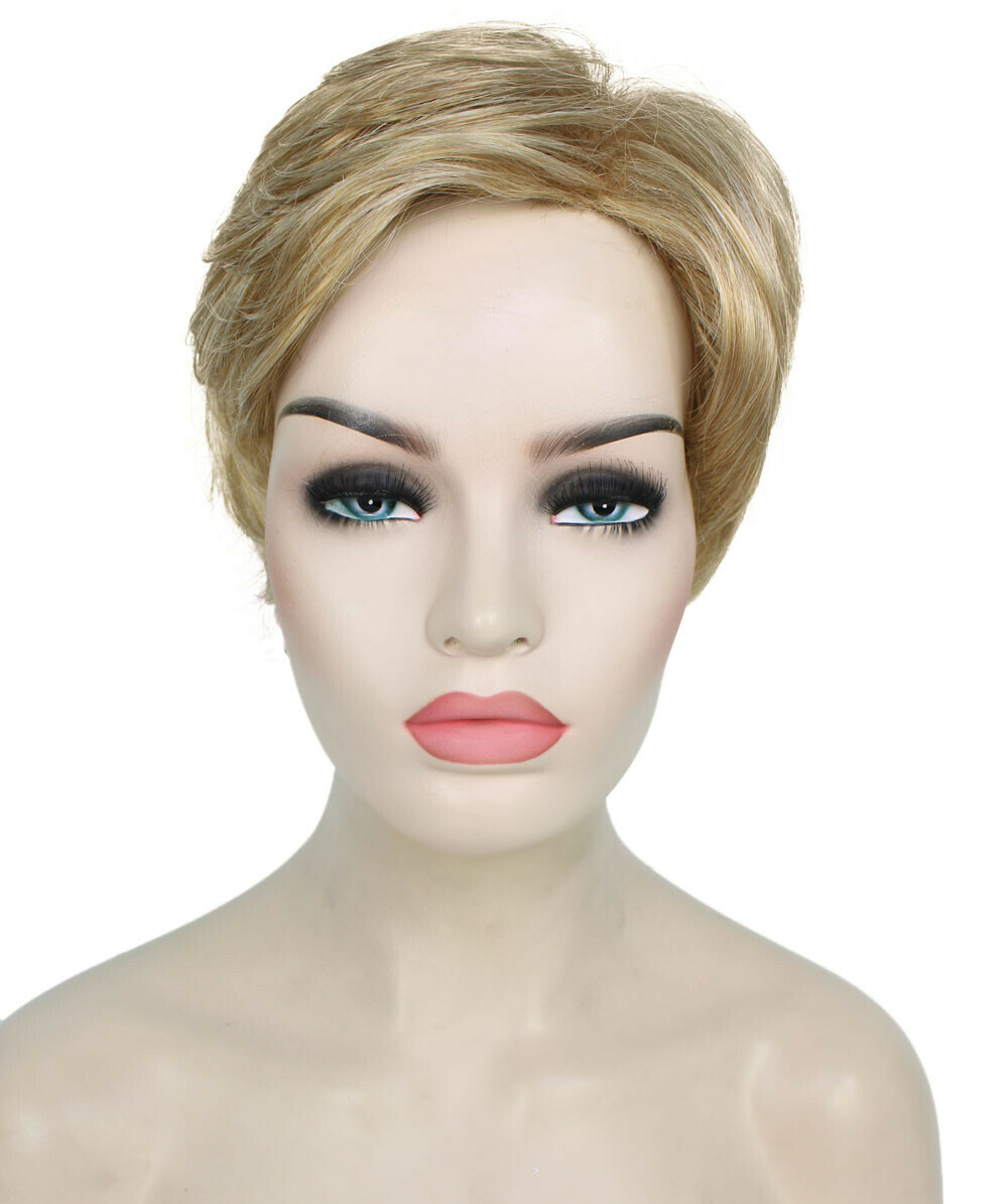 Hedy – Straight Kanekalon Synthetic Fiber Full Wig, 2.5 – 4.5 in, Honey Blonde