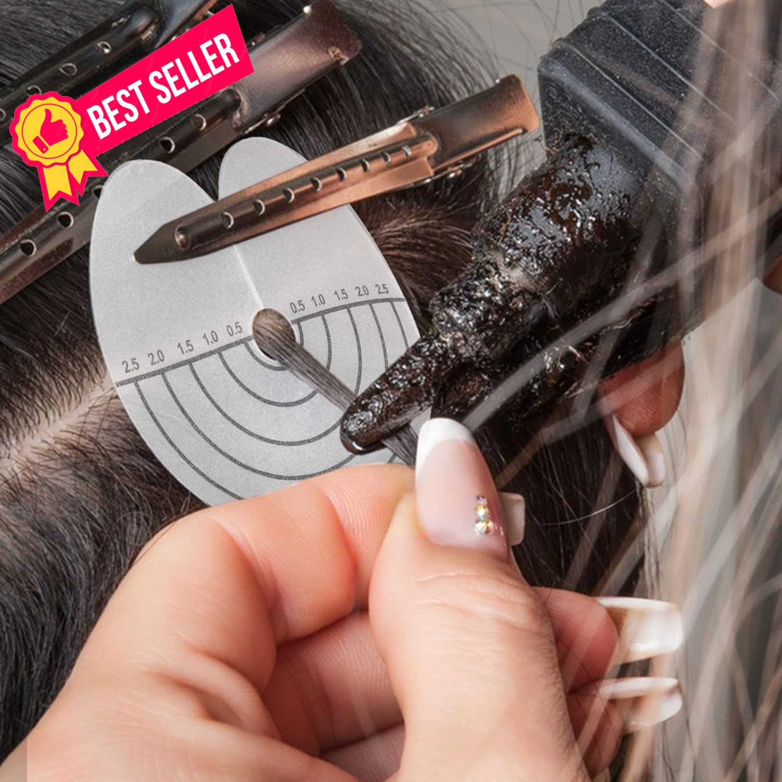 50 Pcs Heat Shield Guards for Hair 10 x 8 x 1.7 cm, With scale marks
