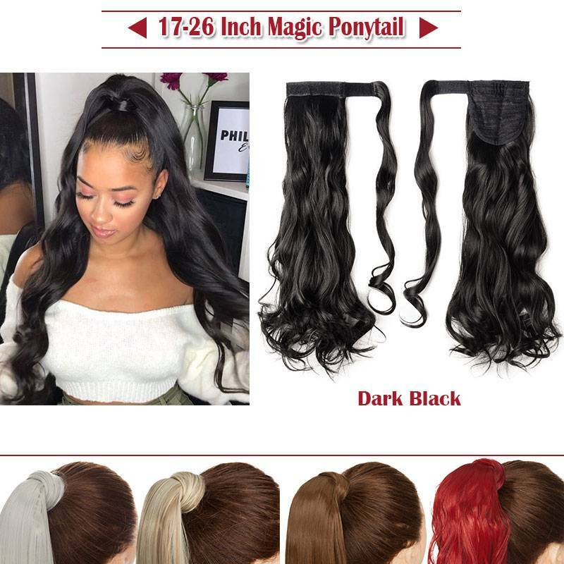 Long THICK Ponytail Clip In Hair Extensions Wrap On Pony tail Hairpiece as Human
