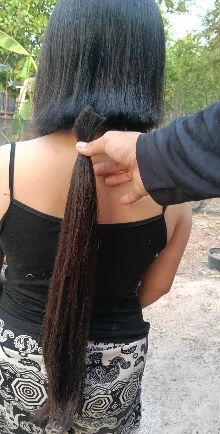 1594 Natural Human Hair Ponytail Straight Real Hair 21 Inch 65 G