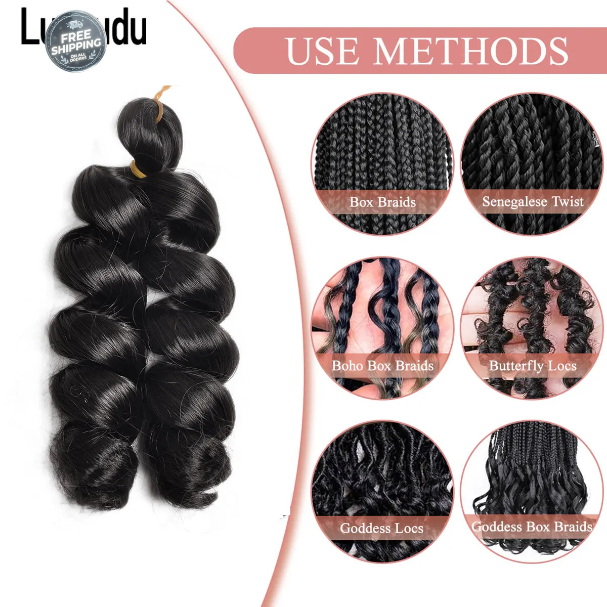 Bouncy Loose Curly Pre Stretched Braiding Hair Synthetic Easy Braid Crochet