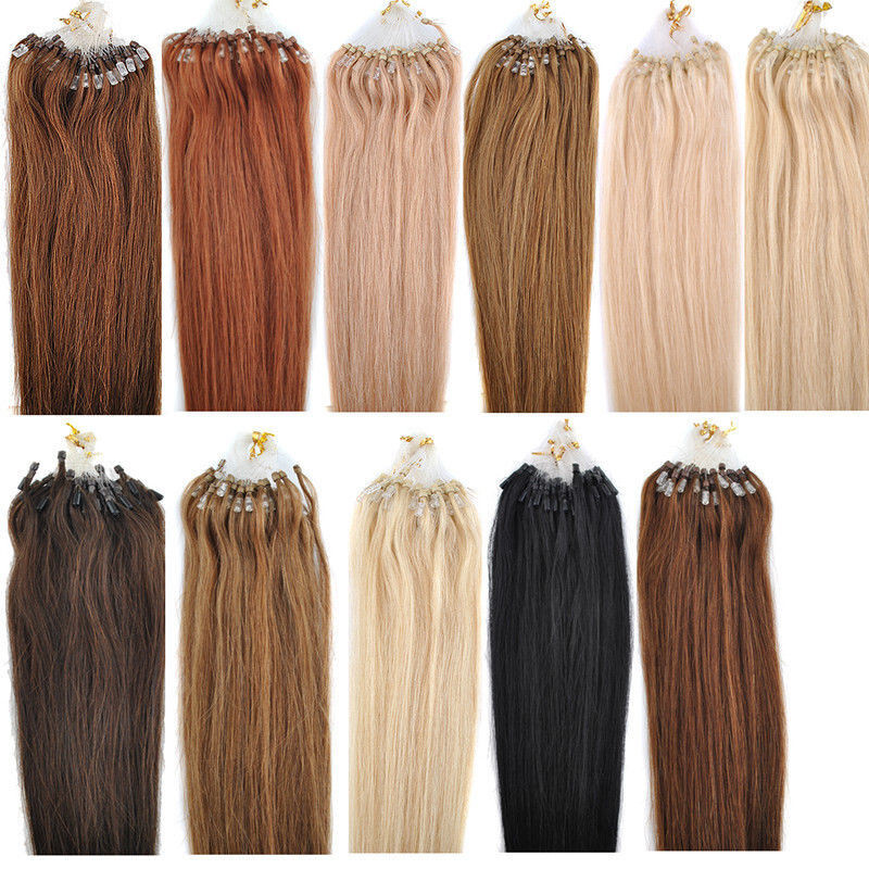 Micro Link Hair Extensions Micro Ring Beads Loop Tip Real Human Hair Highlighted