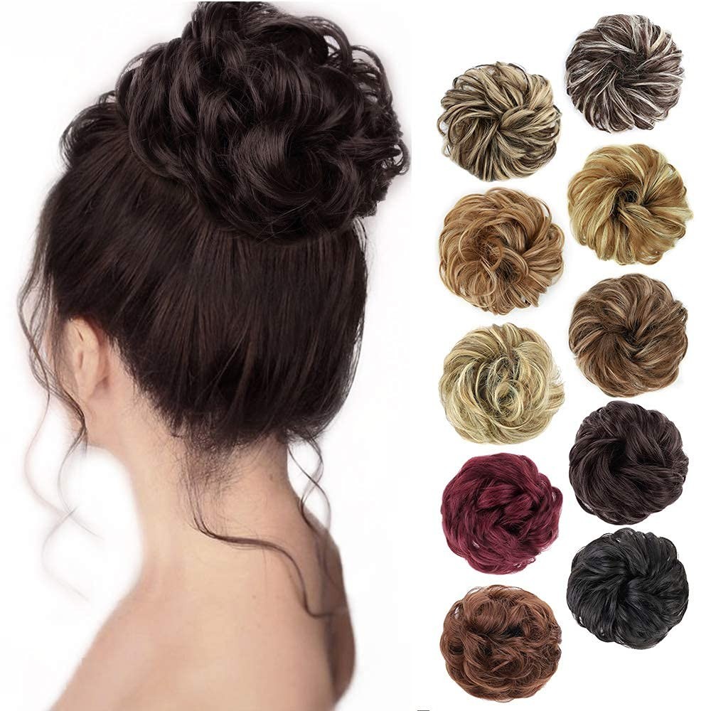 Lightweight Messy Bun Hair Extensions – Curly Chignon for Special Occasions