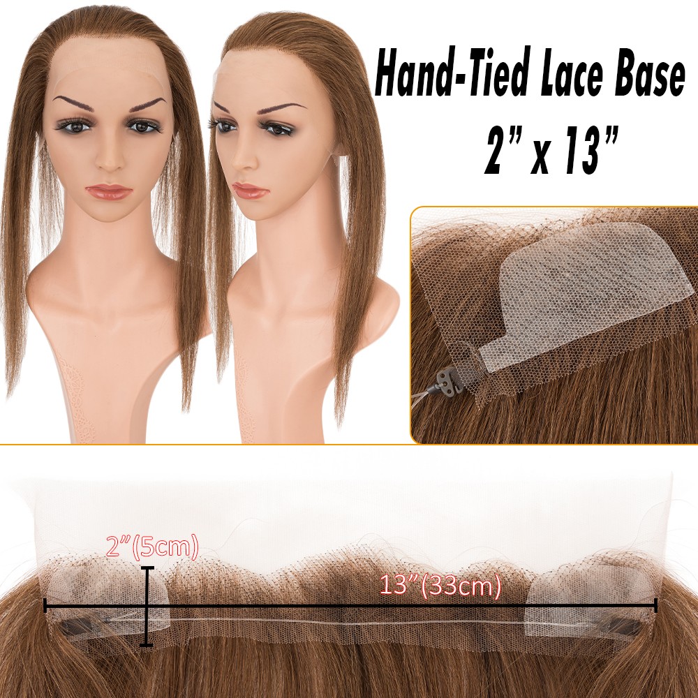 Full Lace CoverUp Receding Frontal Hairline Topper Remy Human Hair Piece Patches