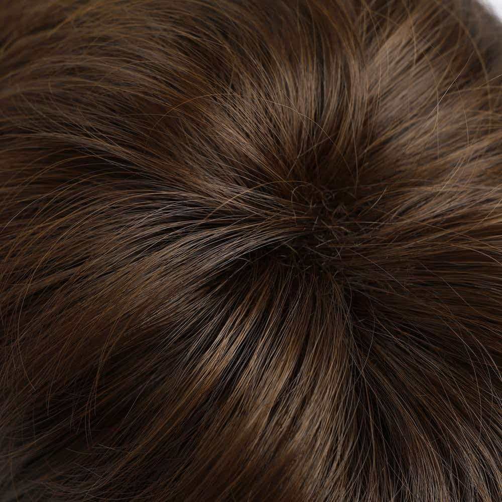 12in Men Short Wavy Brown Wig Full Heat Resistant Synthetic Cosplay Party