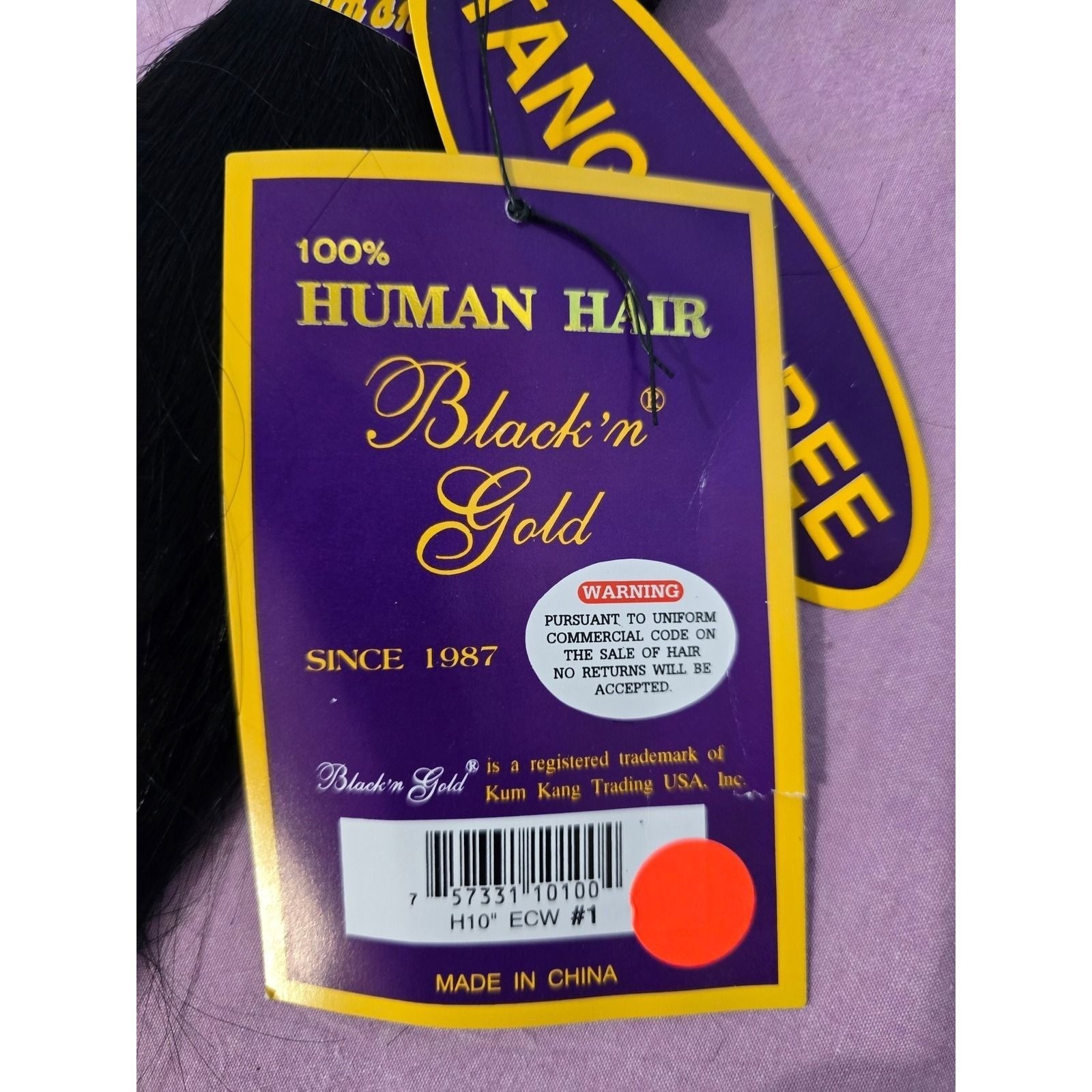 100% Human Hair Weave Bundle 10″ Color #1 Black ‘n Gold 3 PACKS ECW #1