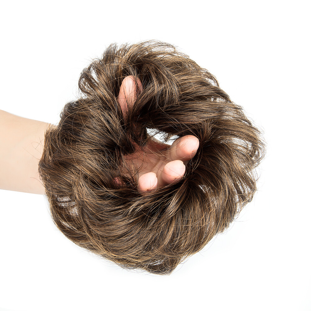 Hair Scrunchie Elastic Hair Bun Wavy Curly Messy Donut Tweezer Hair Extension