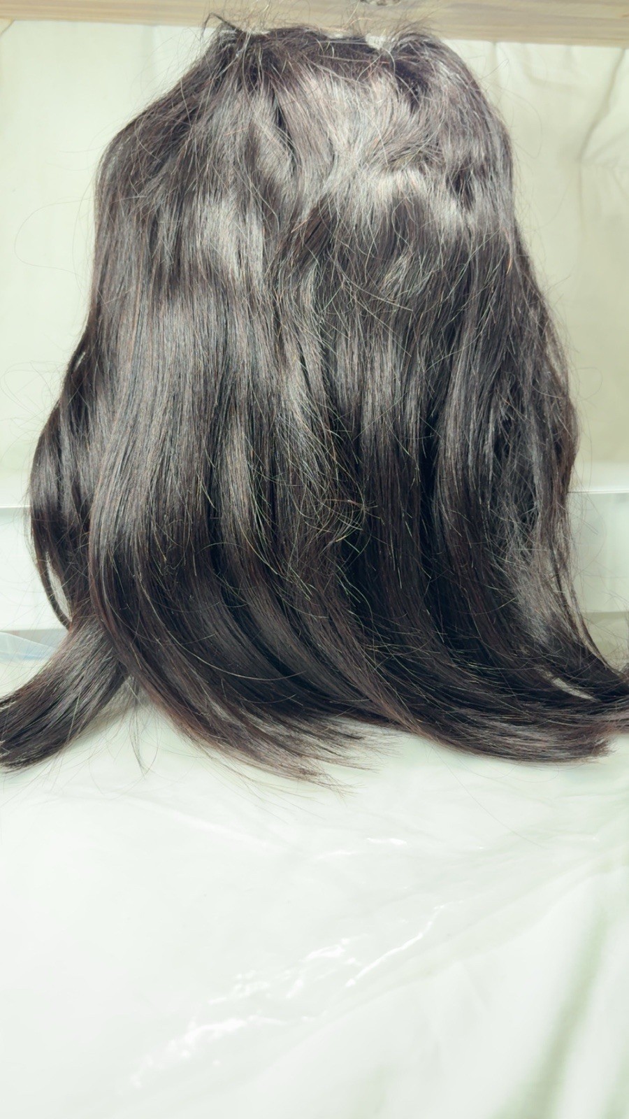Moshe Human Hair Lace Front Wig 12” Dark Brown Bob Wig Adjustable Cap