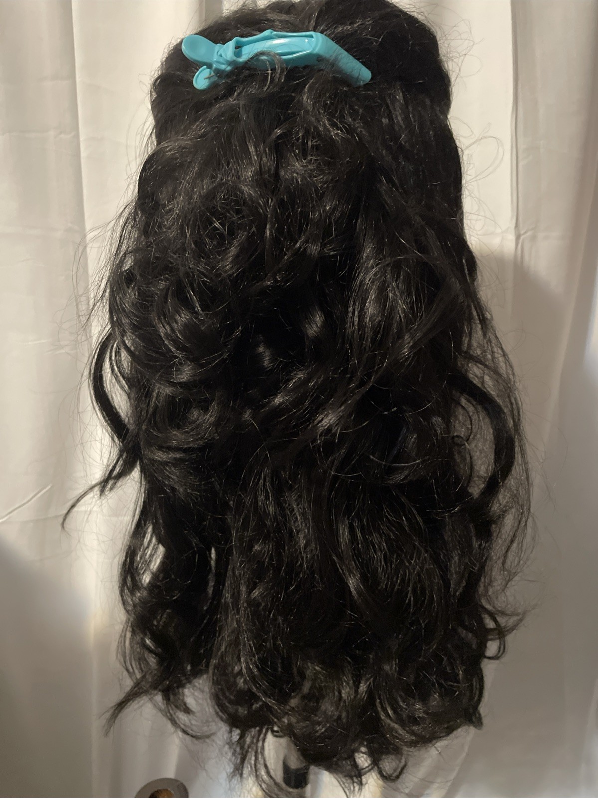 22” Women’s Wig High Temp Heat Resistant Black With Custom Cut 13×4 Lace Front