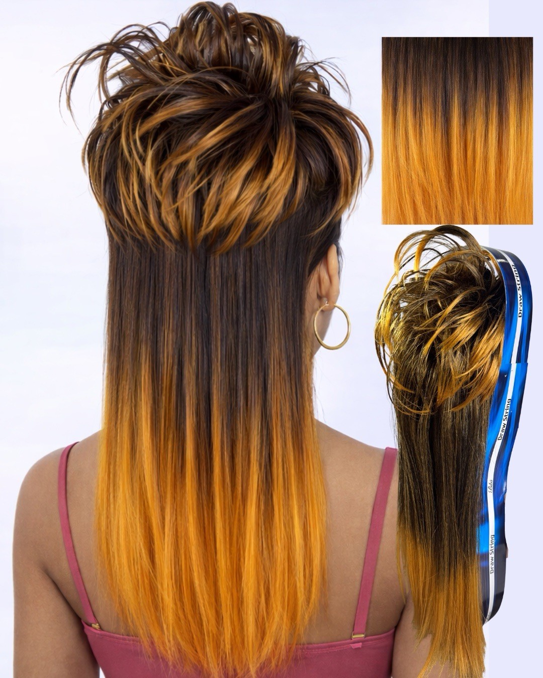 Biba 12” Platinum Draw String Pony Tail Hair Extensions – Day -7 Sunday T1B/144