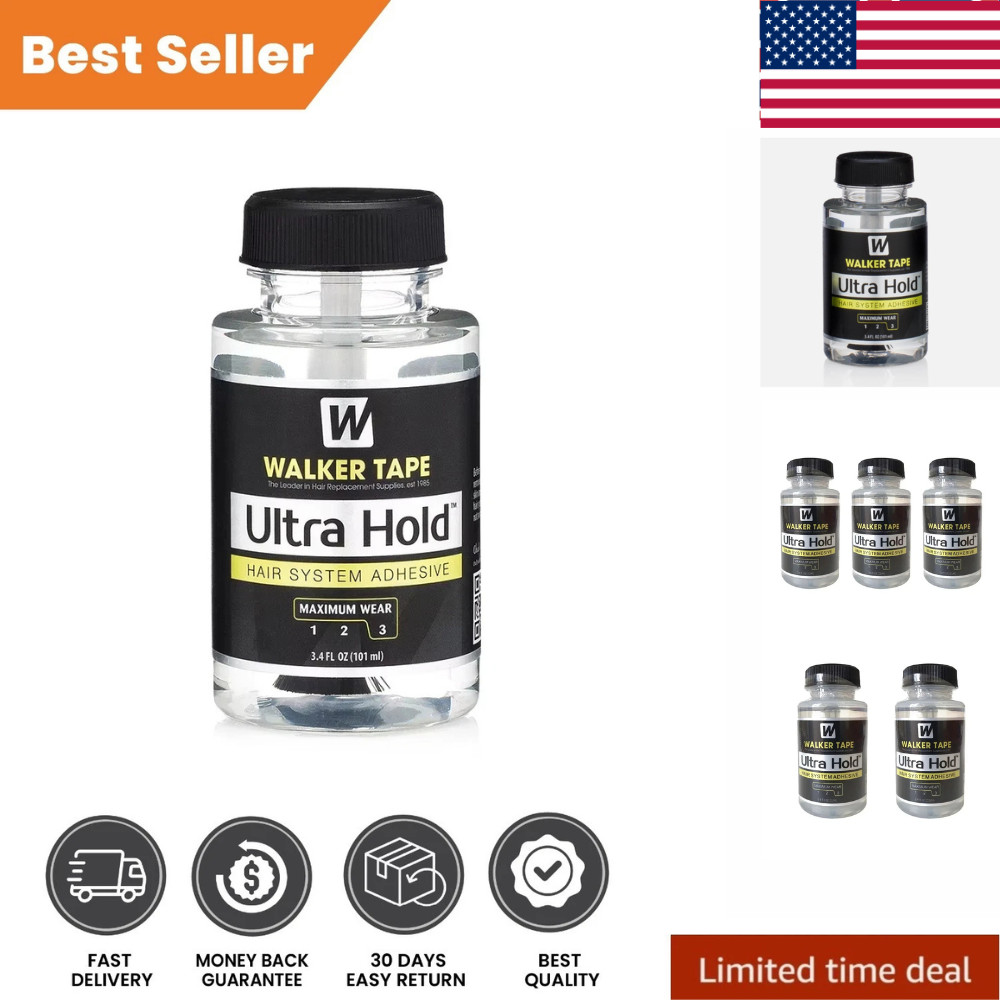 Walker Ultra Hold Adhesive 3.4oz Lace Wig Toupee Glue Waterproof Long Hold