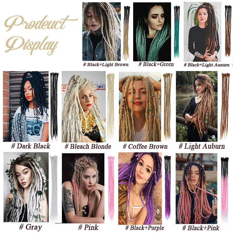 Ombe Dreadlocks Crochet Braid Dreads Locks Reggae Hair Extensions 20″~24″ Blonde