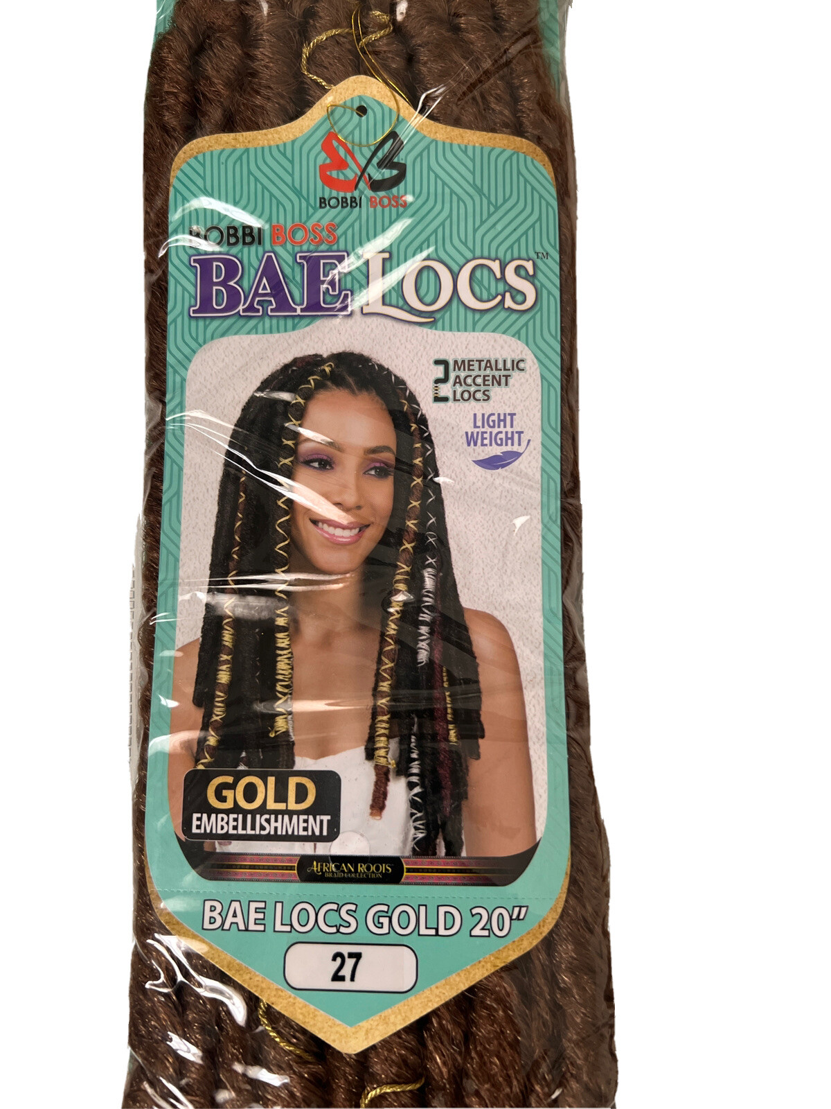 Hair Beauty Bae Locks Bobbi Boss Gold 20 inches Color 27 Light Weight Crochet
