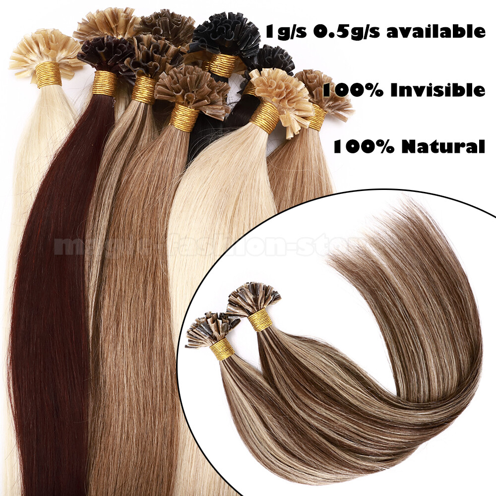 Pre Bonded Indian Keratin U Nail Tip Real Human Hair Extensions 100G 200s Blonde