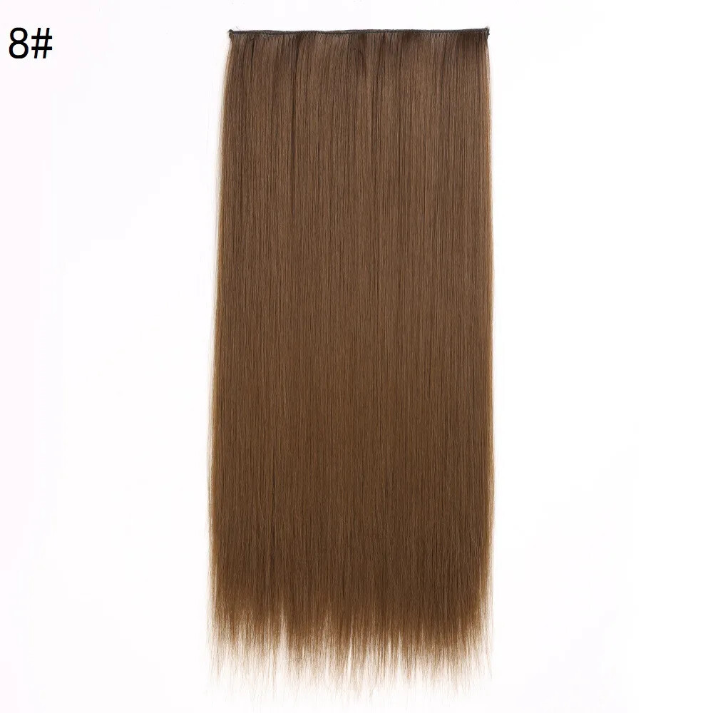 Five-card Clip In Synthetic Long Straight One Piece Hair Extension Seamless Hair