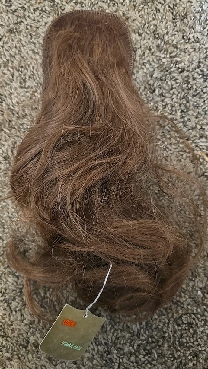 Art Cascade 100% Human Hair Clip-In Topper Hairpiece 12” Color #9 Made in Korea