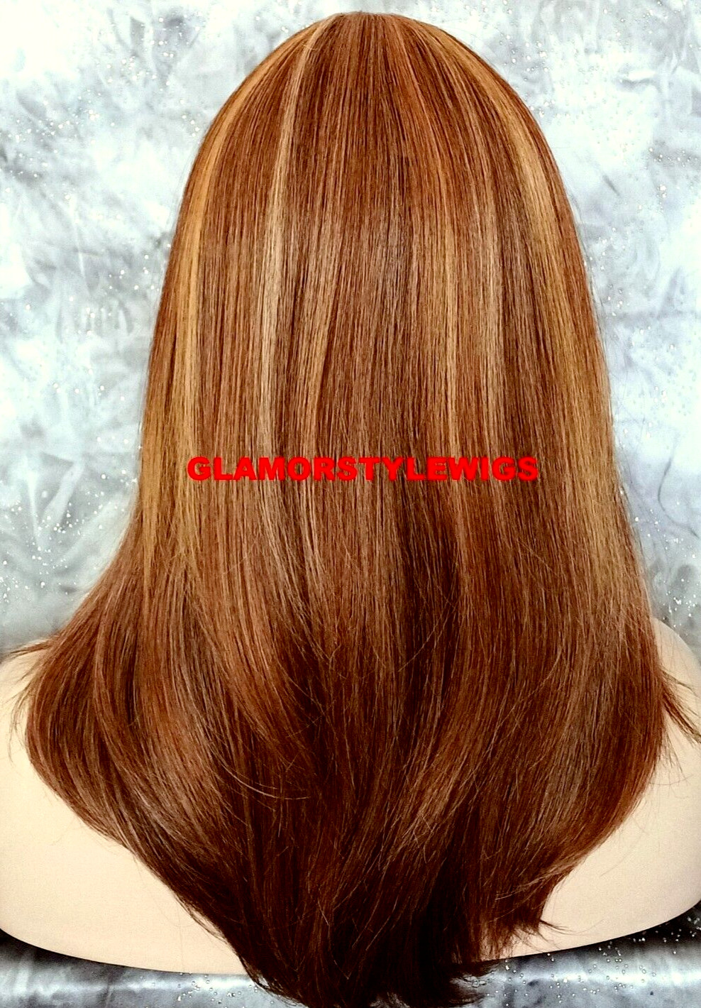 FULL WIG STRAIGHT LAYERED BOB WITH BANGS AUBURN MIX NWT