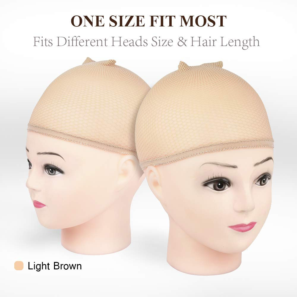 Mesh Wig Cap, 6 Pcs Fishnet Wig Cap for Women Non Slip Weave Close End Hair Net