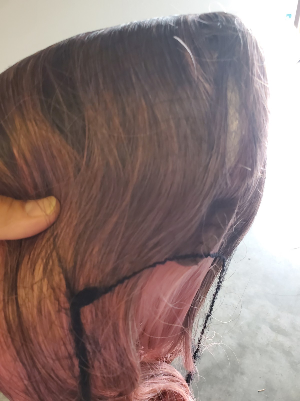 Bogsea Wig Nwt 22in Brown And Pink in One Size fits all Come With Head Cap