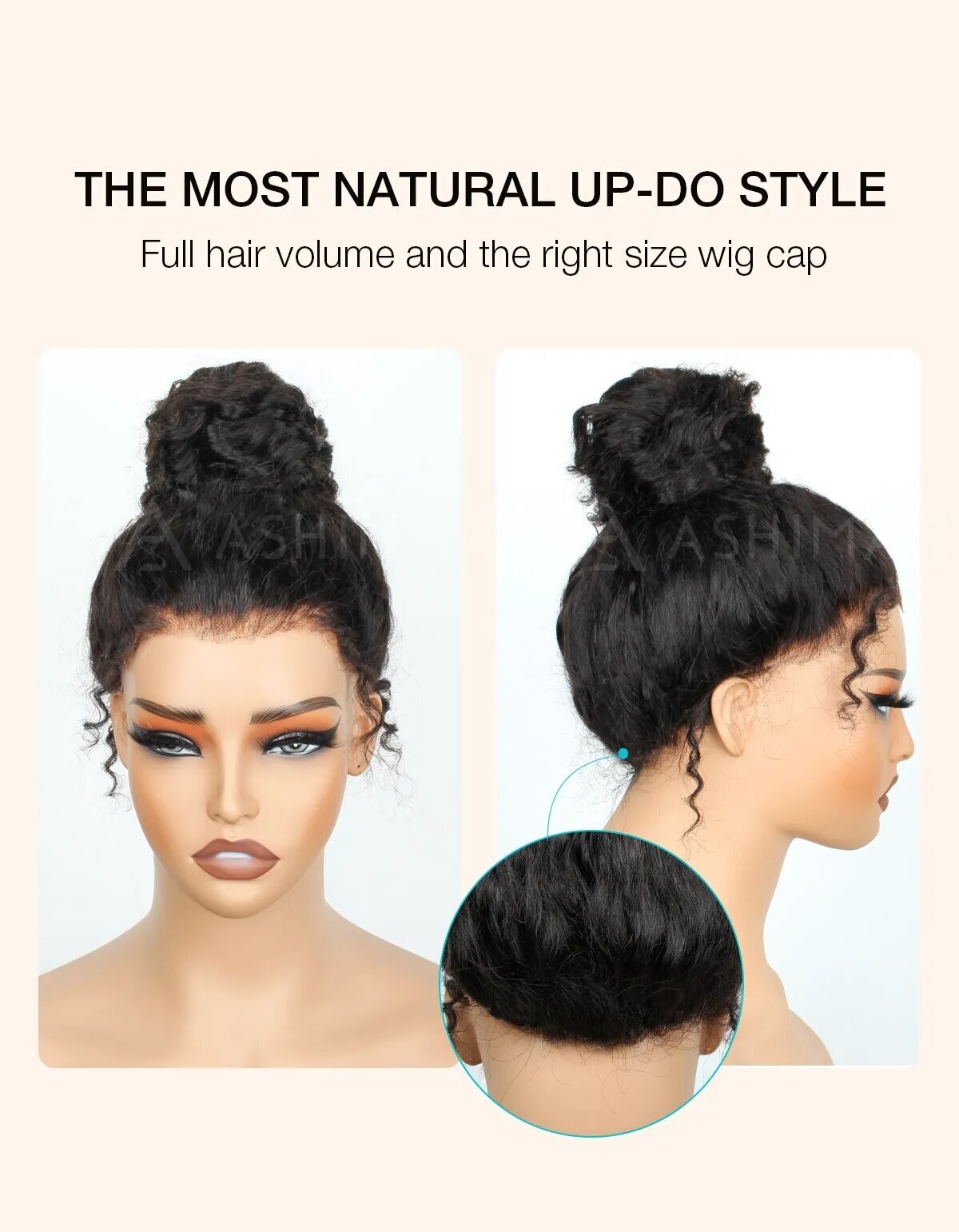 New 22″ Ashimary Water Wave Invisi-Strap Human Hair Lace Frontal Wig