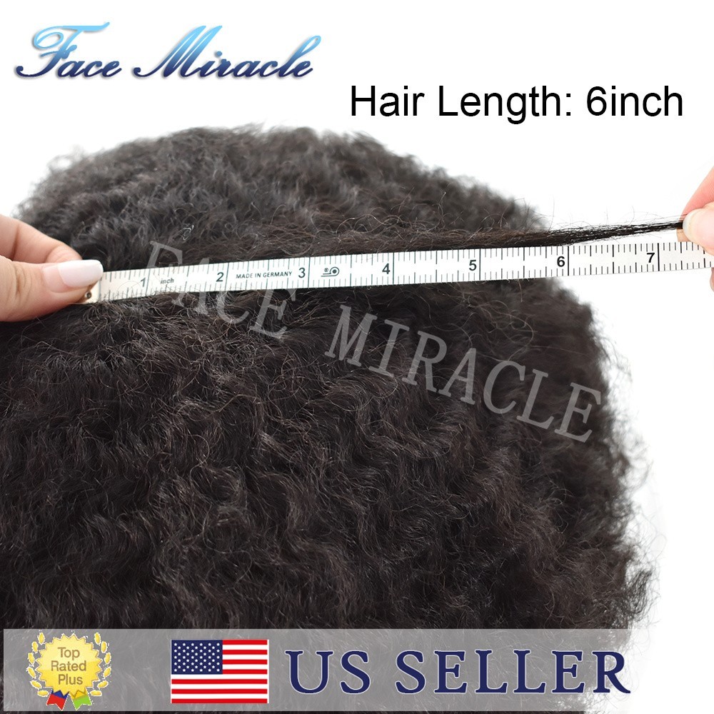 Afro Curly Toupee Hair for Black Men French Lace Mens Toupee Hair Units for Men