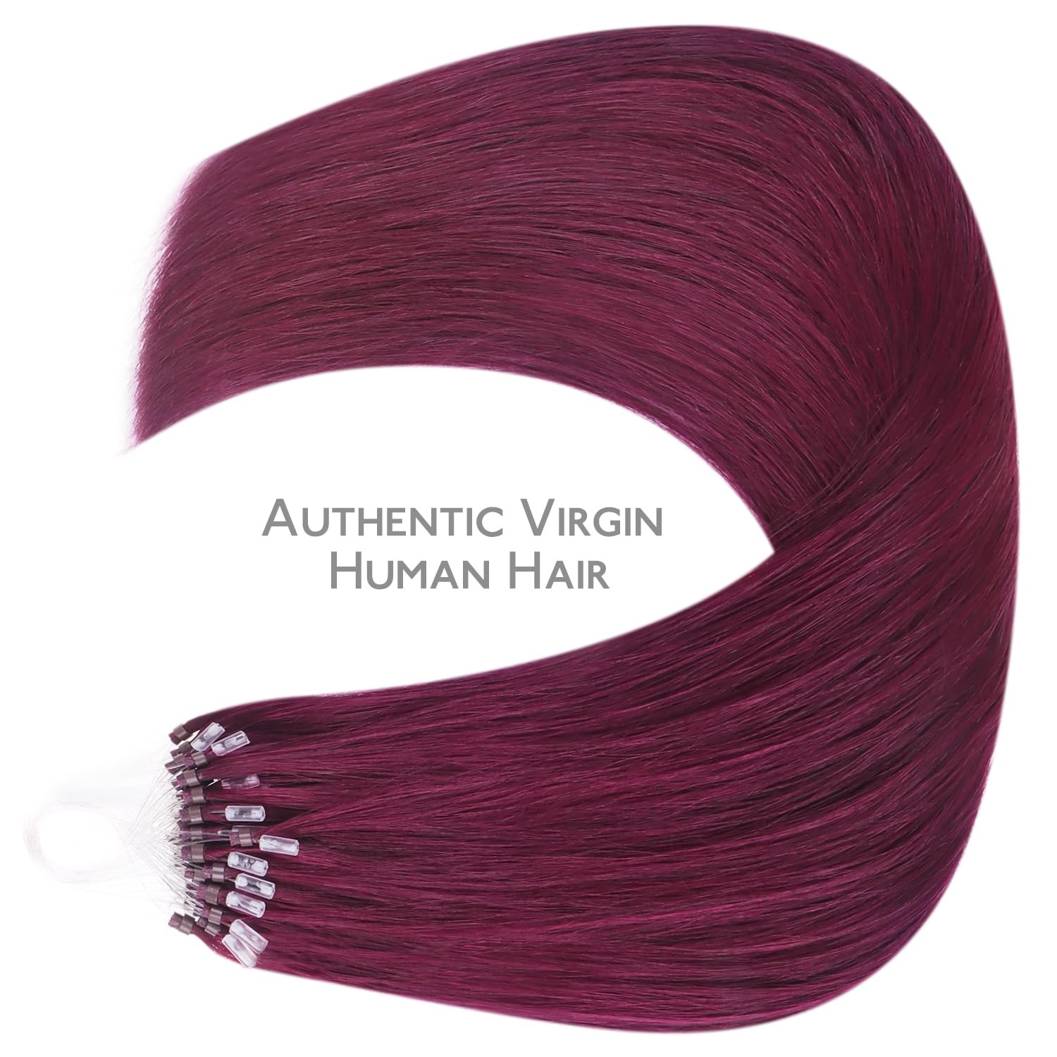 Wennalife Microlink Hair Extensions Human Hair 50G 50S 24 Inch Light Burgundy