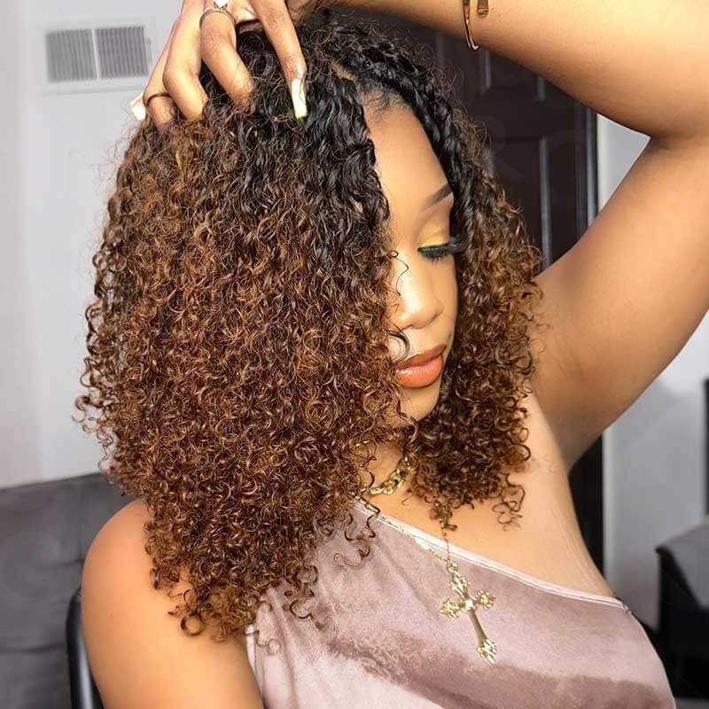 QVR Feather Crochet Hair Remy Burmese T1B/30 14in 100% Human Hair Extensions