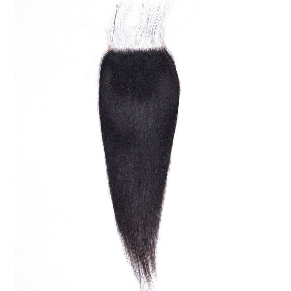 Indian 100% Human Hair HD 4*4 Lace Closure Free Part Silky Straight Body Wave