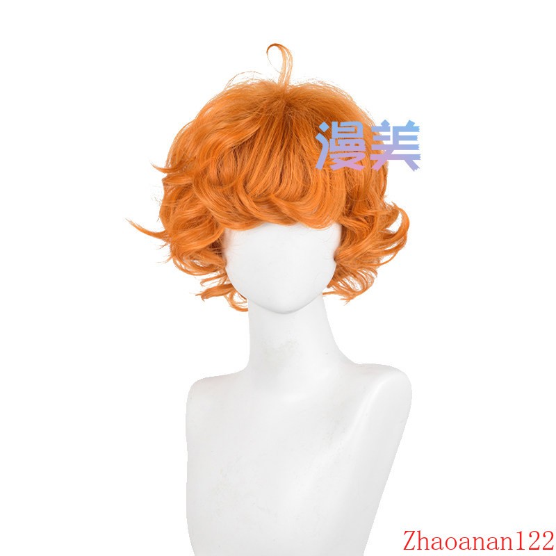 New Anime Panty Stocking Brief Cosplay Wig Orange Yellow Short Curly Wavy Wig