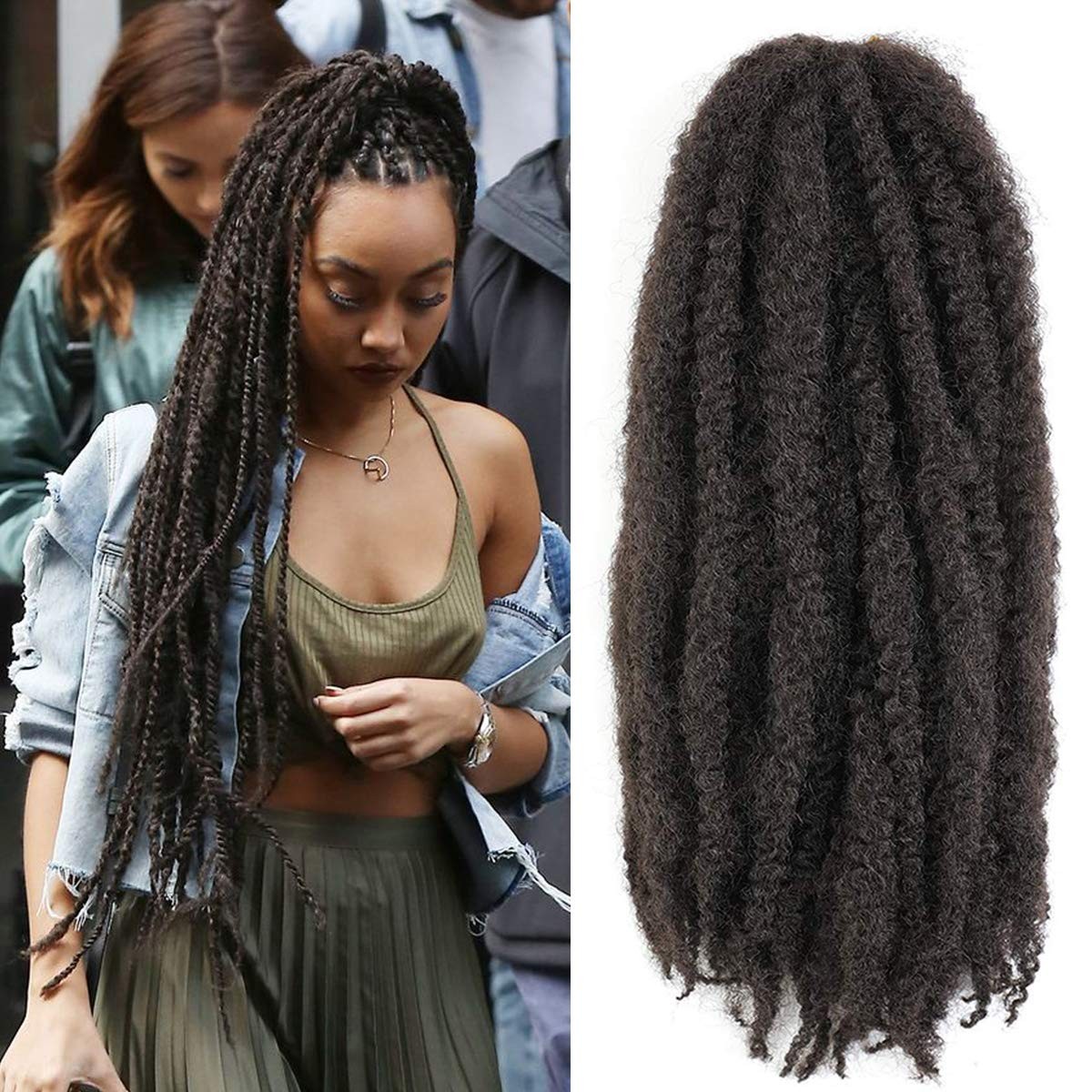 3 Packs Marley Twists Hair Long Twist Afro Kinky 18 Inch (Pack of 3) #4
