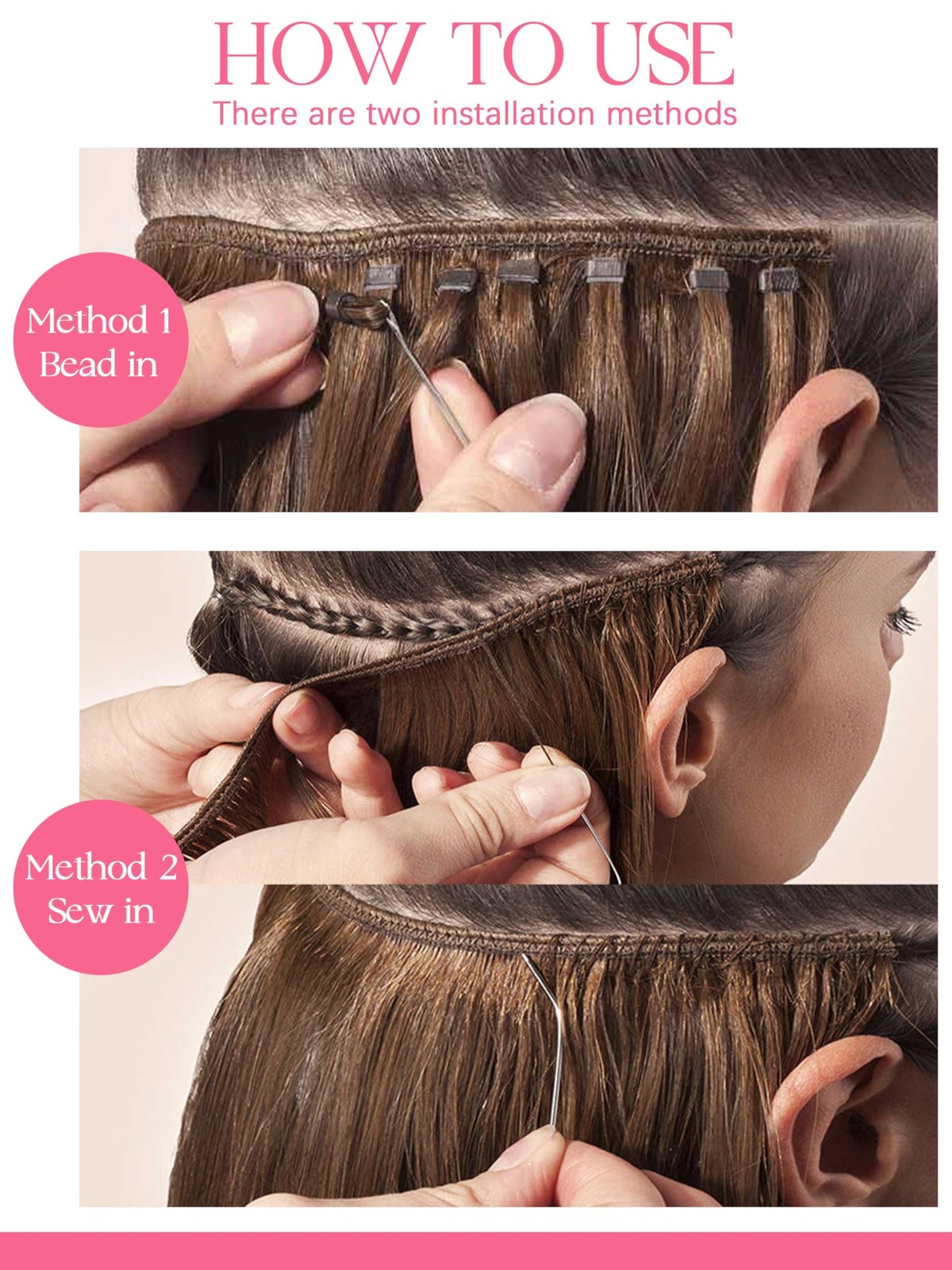 Lacer Weft Remy Human Hair Extensions Genius Weft 18inch One Piece Sew in Hair E