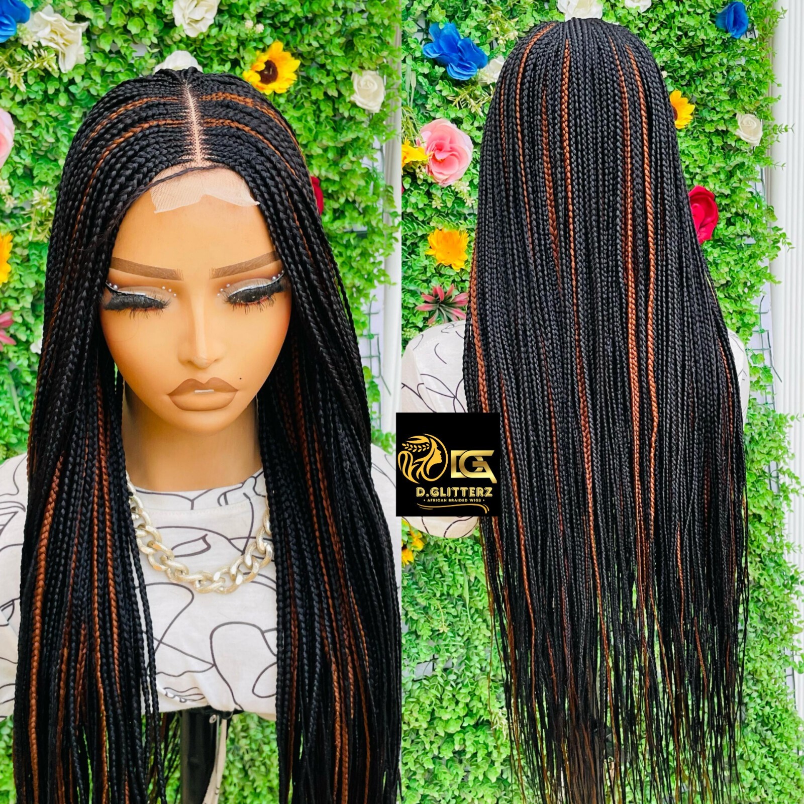 AFRICAN BRAIDED WIG ON 2×4 LACE CLOSURE