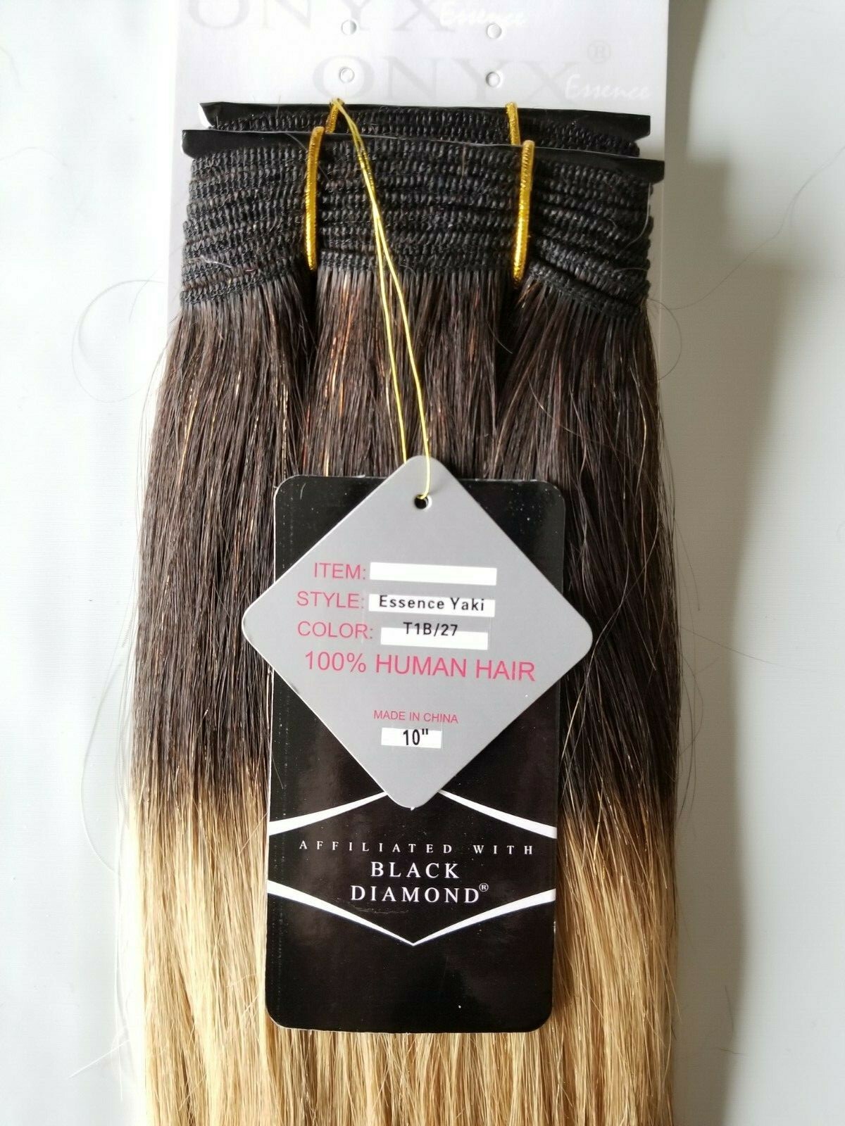 ONYX Black Diamond 100% Human Hair Natural Essence Yaki Weave Extension 10″~18″