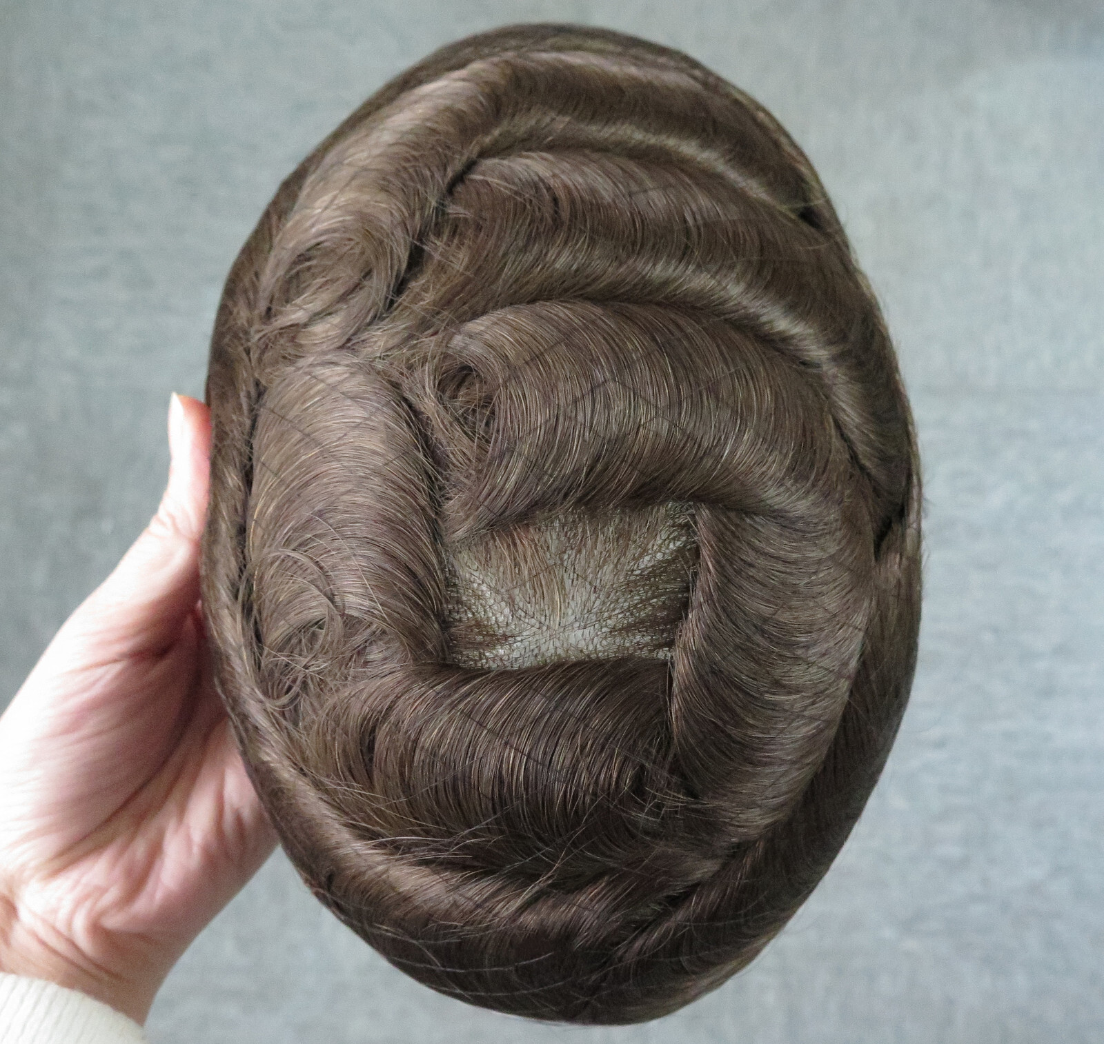 Mens Toupee Hair Replacement System Hairpiece 0.03 Thin Skin Human Hair Mirage#5