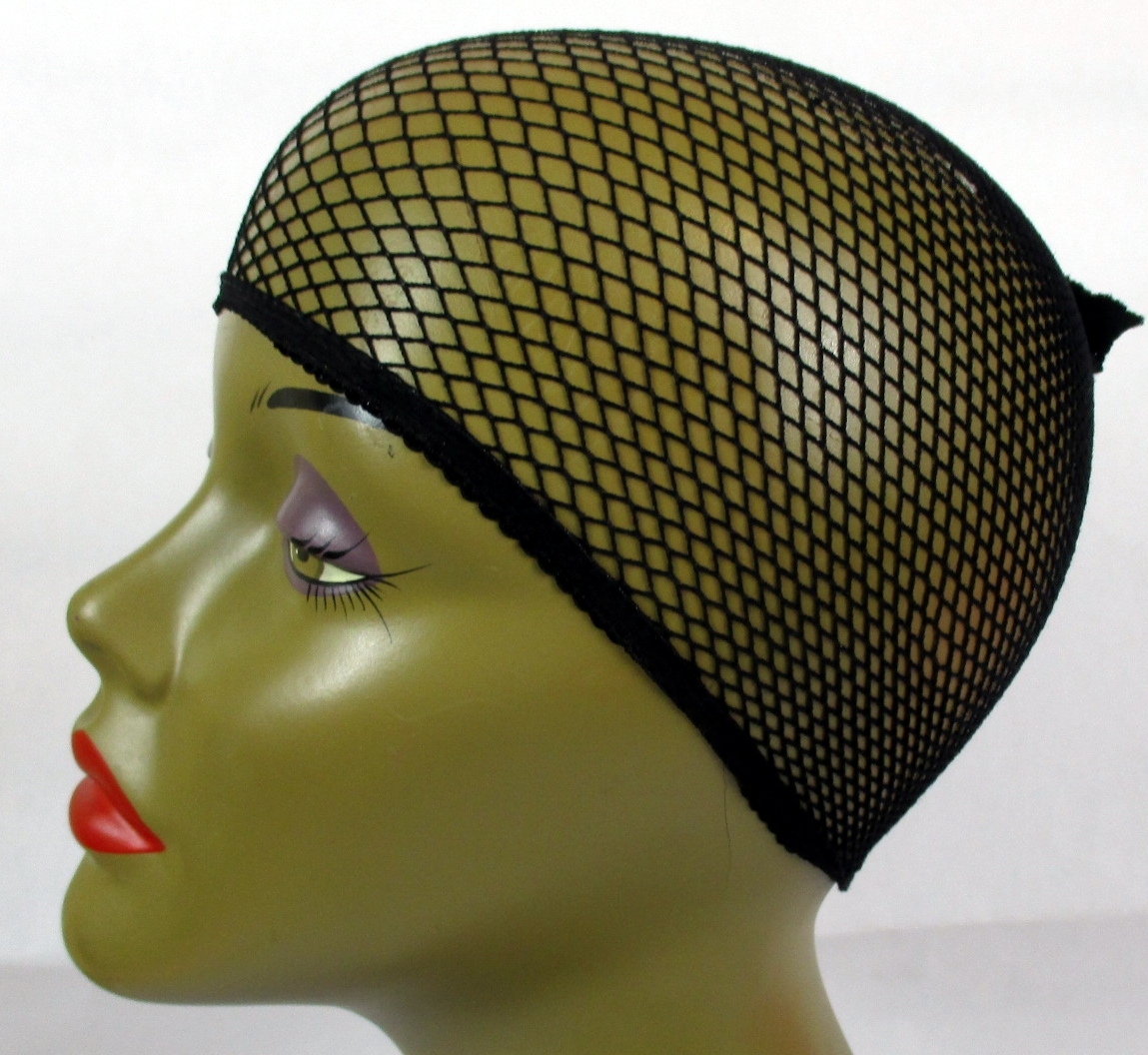 Lot of 2, 7, 12, 27 HATS–Black Hair Net Weaving Cap Liner Wig Cap One Size