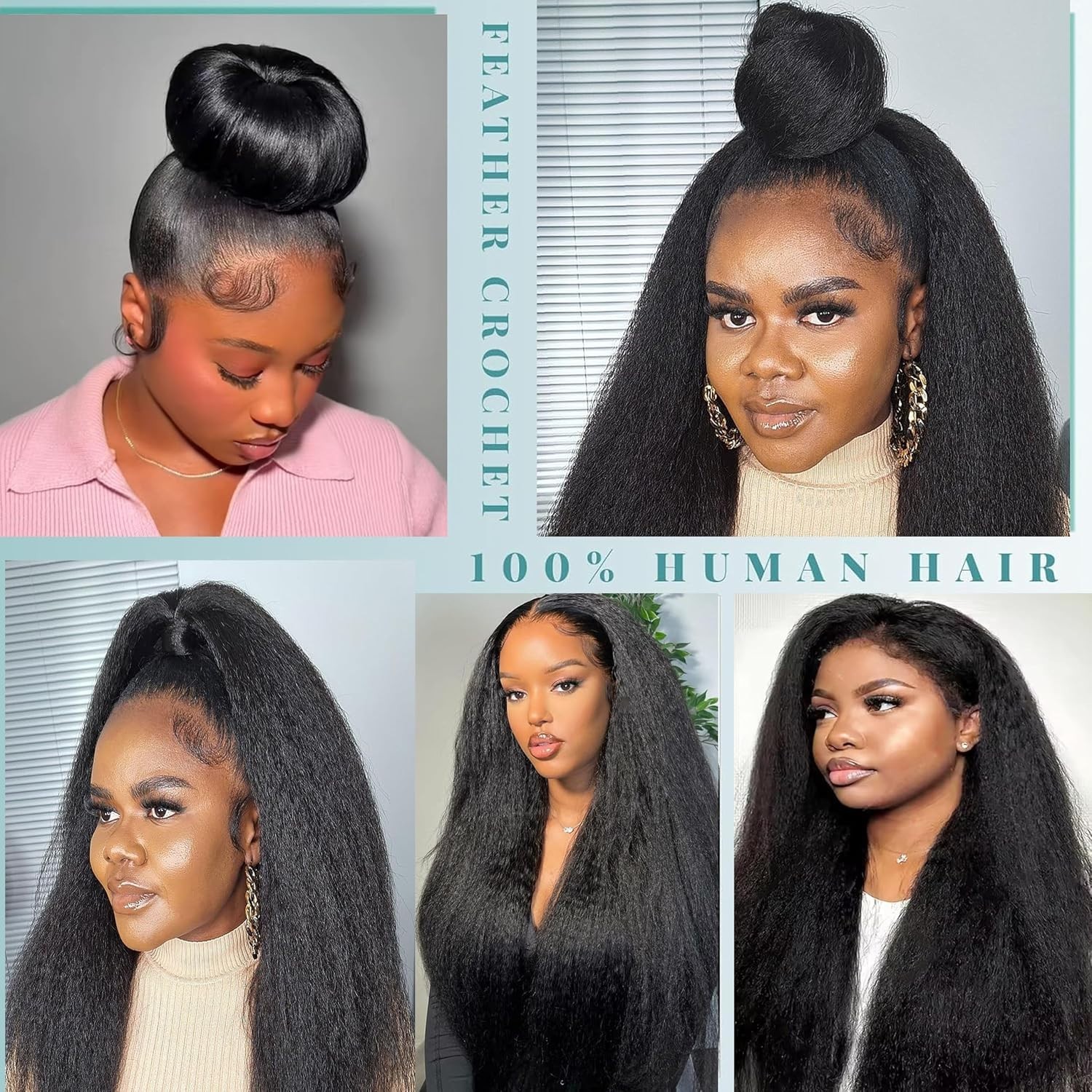 OiMiGO 20” Human Crochet Hair Extensions Color: #1B YK | Size: 20 Inch