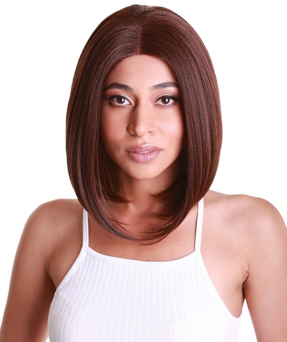 Keda Straight 9.5″ Long 4X4 Hand-Tied Lace Front Wig, Good Heat Resistant Fiber
