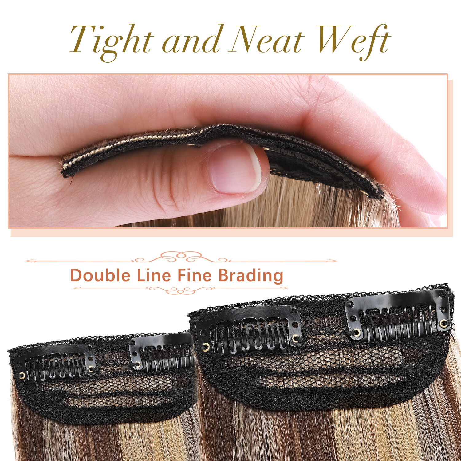 Thick Mini Hair Pad Clip In 100% Remy Human Hair Extensions Short Side Hairpiece