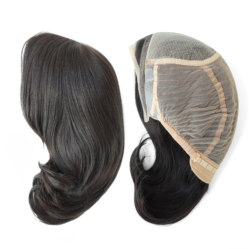 Women Wigs European Virgin Human Hair Systems French Lace Front Injection EW40