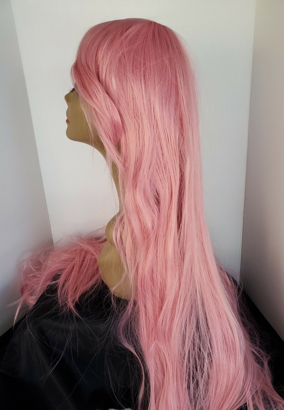 Long Pink Wig Cosplay Party Halloween Wig Full Synthetic Anime Adjustable Cap