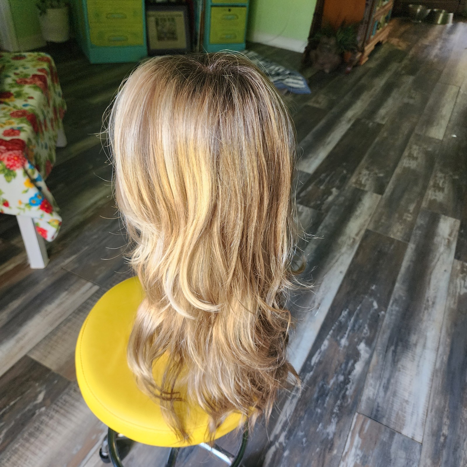 Long Rooted Blonde Synthetic Wig