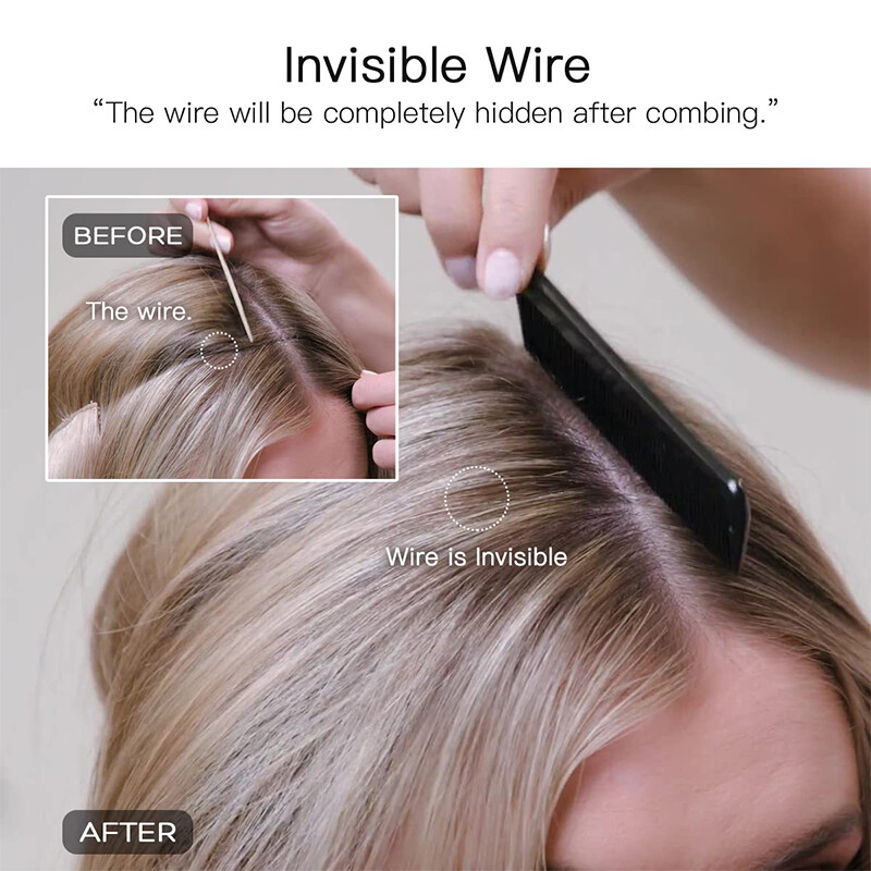 Invisible One Piece Headband Wire Clip In Human Remy Hair Extensions Secret Ring